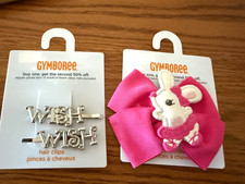 NEW GYMBOREE BUNNY BARRETTE AND WISH BARRETTES 