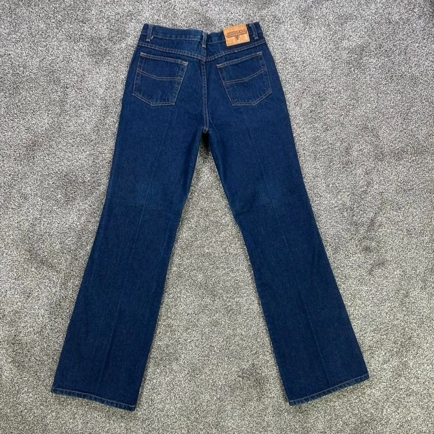 Pantalones de mezclilla lavados azul oscuro Sheplers vintage para hombre 32x33 ropa de trabajo vaquero occidental Foto 2 de 4