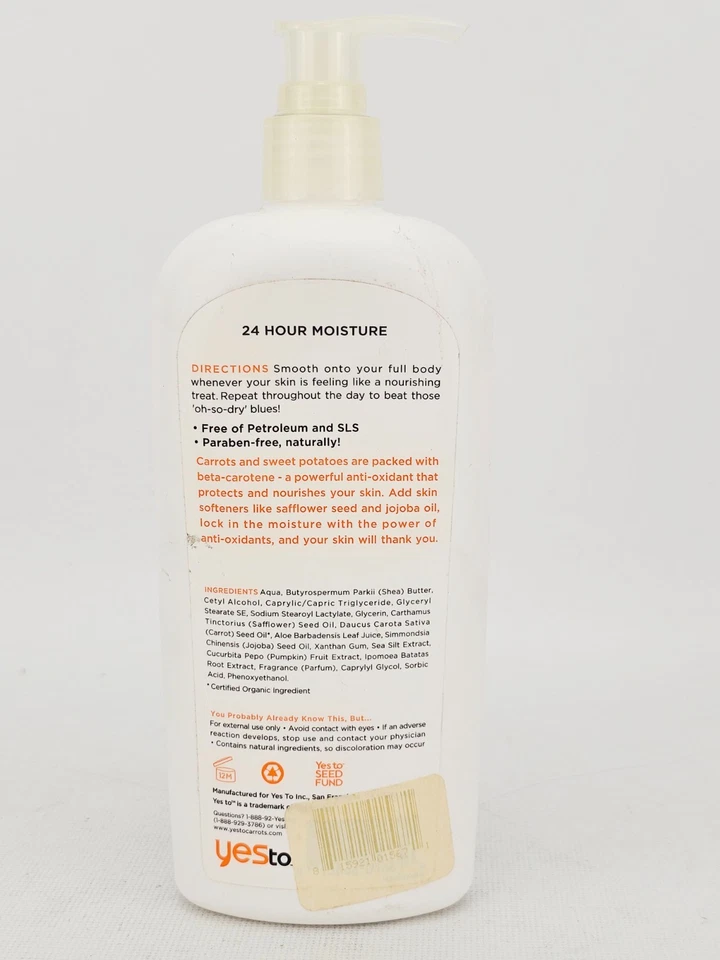 Loción corporal hidratante diaria nutritiva Yes to Carrots 12 OZ bomba enorme Foto 3 de 4