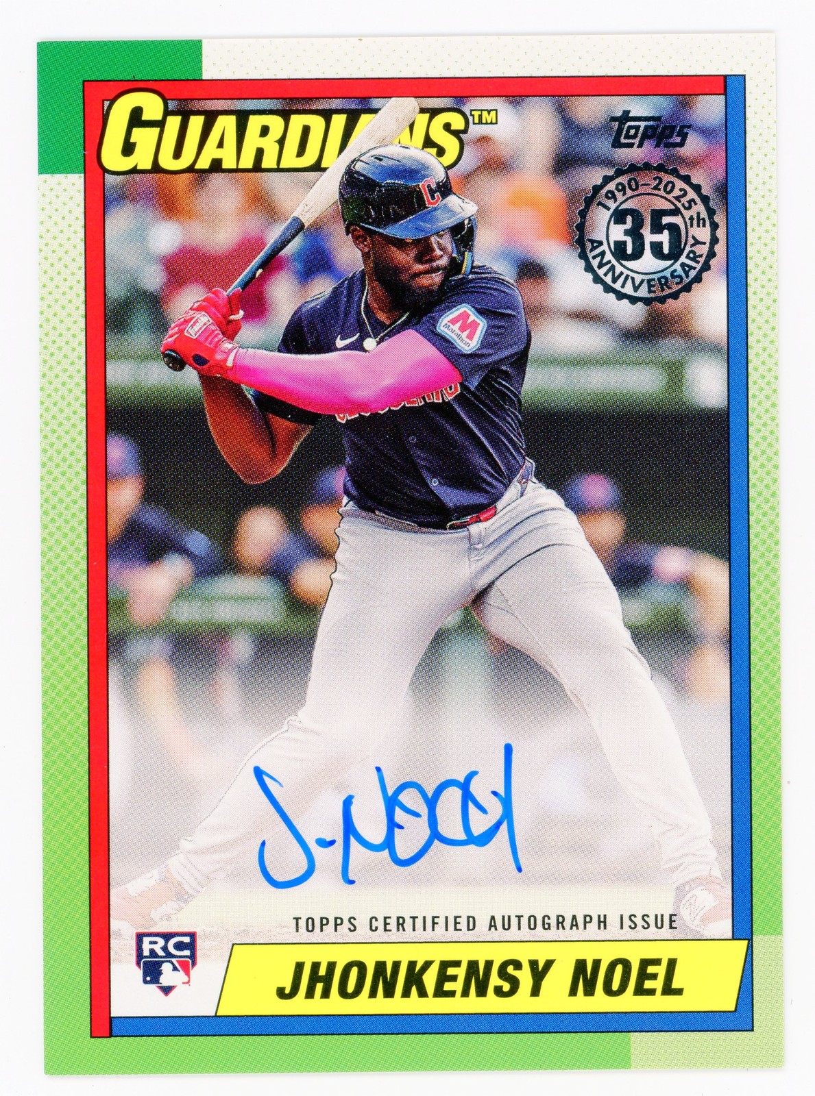 2025 Topps 1990 Auto Jhonkensy Noel RC #90A-JN Guardians Rookie