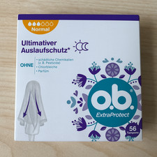 o.b. ExtraProtect Normal Tampons 56 Pack | Leak Protection for Medium Flow | New