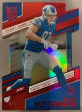 2022 Panini Donruss Elite Aidan Hutchinson #136 Rookie Status Red Die-Cut 6/7
