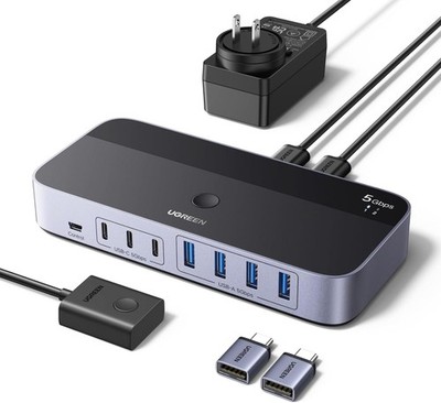 UGREEN 2 in 7 Out USB 3.0 Switch for 2 Computers