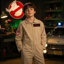 Spirit Ghostbusters Child Medium Spengler Costume Jumpsuit Halloween Cosplay