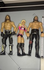WWE Mattel Figures Lot AJ Styles Alexa Bliss Seth Rollins + Breakable Ring Mat