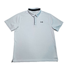 Under Armour Golf Polo Shirt Men's 2XL Optic White SS Loose Fit Heat Gear