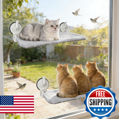 L&W BROS. 2PC Cat Window Perch with Lever Lock Suction Cups Holds up to 50 lbs F