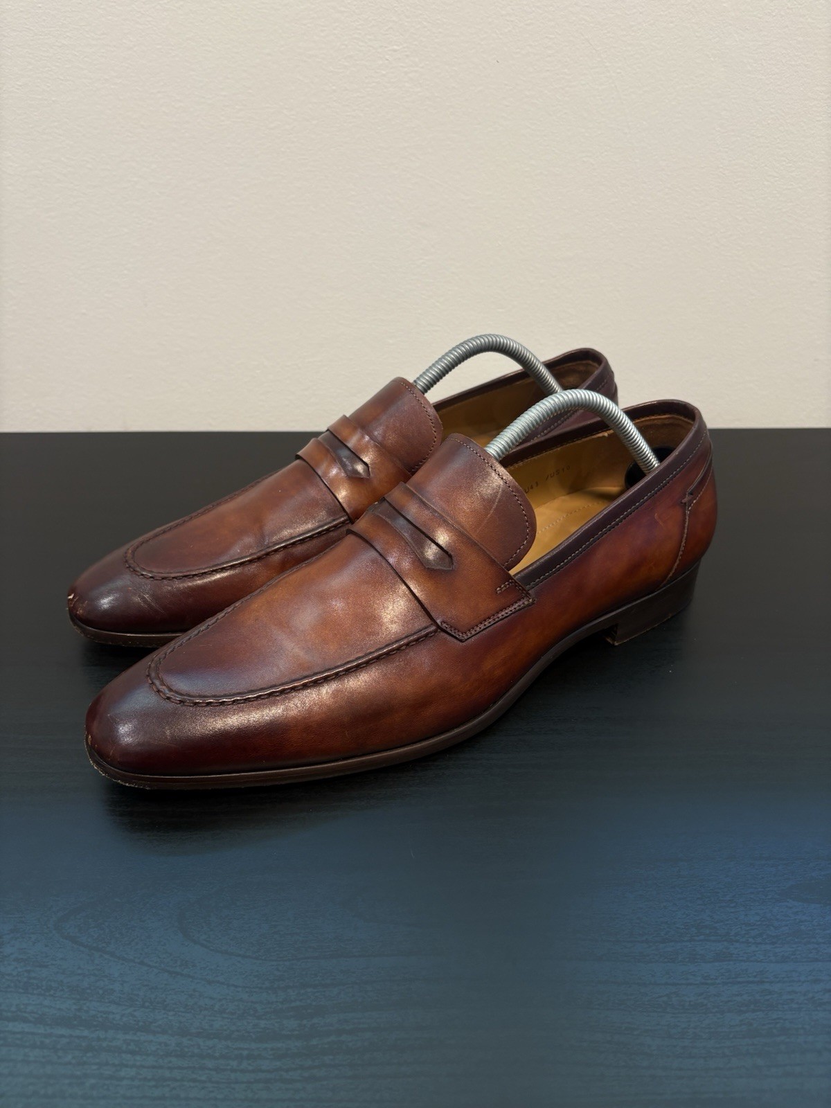 Magnanni Flex Penny Loafer Shoes Mens 10 US/ 43 EU Brown Leather 25133