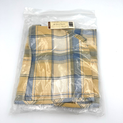 Longaberger XL Oval Waste Basket FABRIC LINER ONLY Cornflower Plaid Cottage NEW