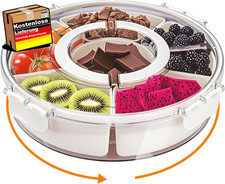 Tragbare Snackbox mit 6 Fächern Dicht verschlossen für Obst Nüsse & Süßigkeiten