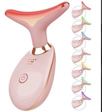 Pink LED Light Therapy Device for Neck and Face with Plastic Body