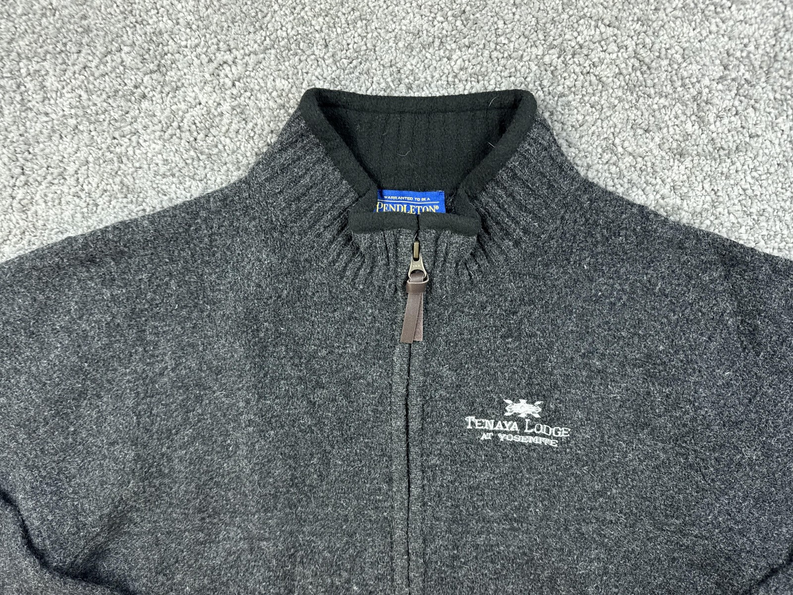 Pendleton Sweater Mens Medium Gray Wool Full Zip … - image 3