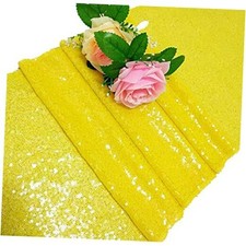 Sequin Table Runner-12 by 72-Inch-Sequin Table Runners 2 12x72" x2pcs Yellow