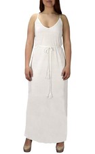 Women V Neck Cocktail Party Maxi Dress Boho White, Medium