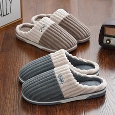 Men Home Slippers Winter Warm Plush Soft Comfort Shoes Couples
