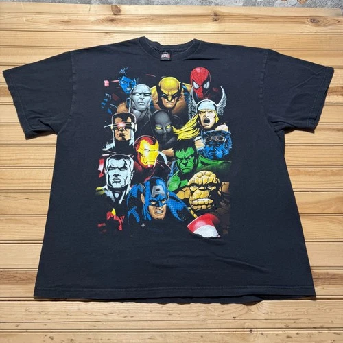 Vintage Y2K Marvel Comics Avengers X-Men Superheroes Graphic T-Shirt - Size XL