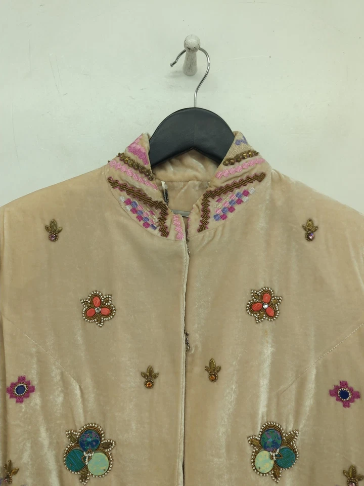 Chaqueta para mujer Matthew Williamson UK 10 crema rayón Foto 3 de 4