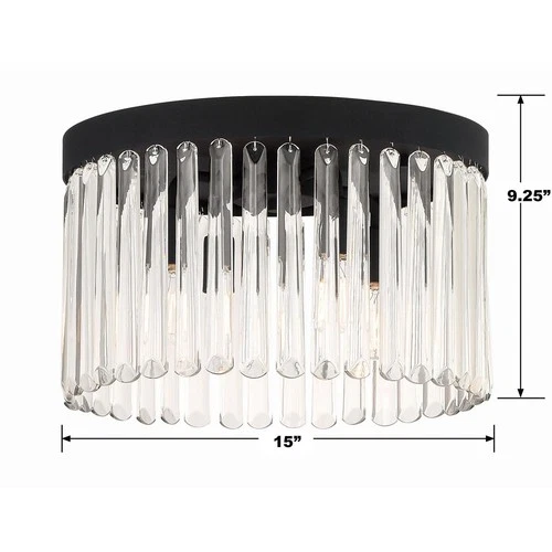 Crystorama EMO-5400-BF Emory 4 Light 15 inch Black Forged Flush Ceiling Light - Picture 6 of 8