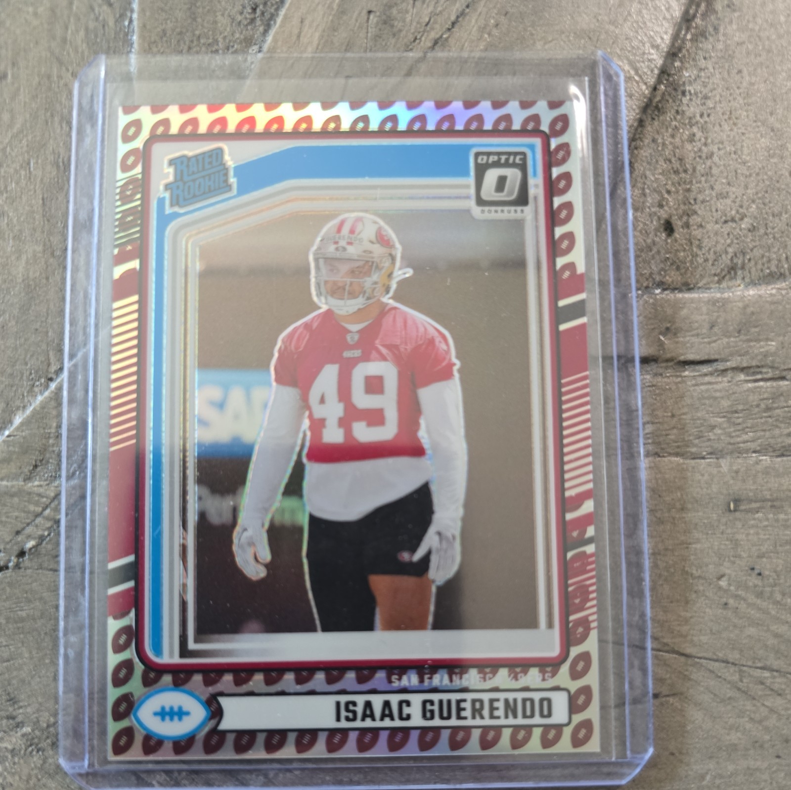 Isaac Guerendo 2024 Donruss Optic Preview Rated Rookie Football Emoji Prizm RC