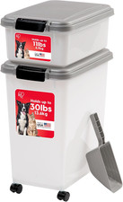 30 Lbs  11 Lbs Combo Airtight Dog Food Storage Container, Stackable Treat Box,
