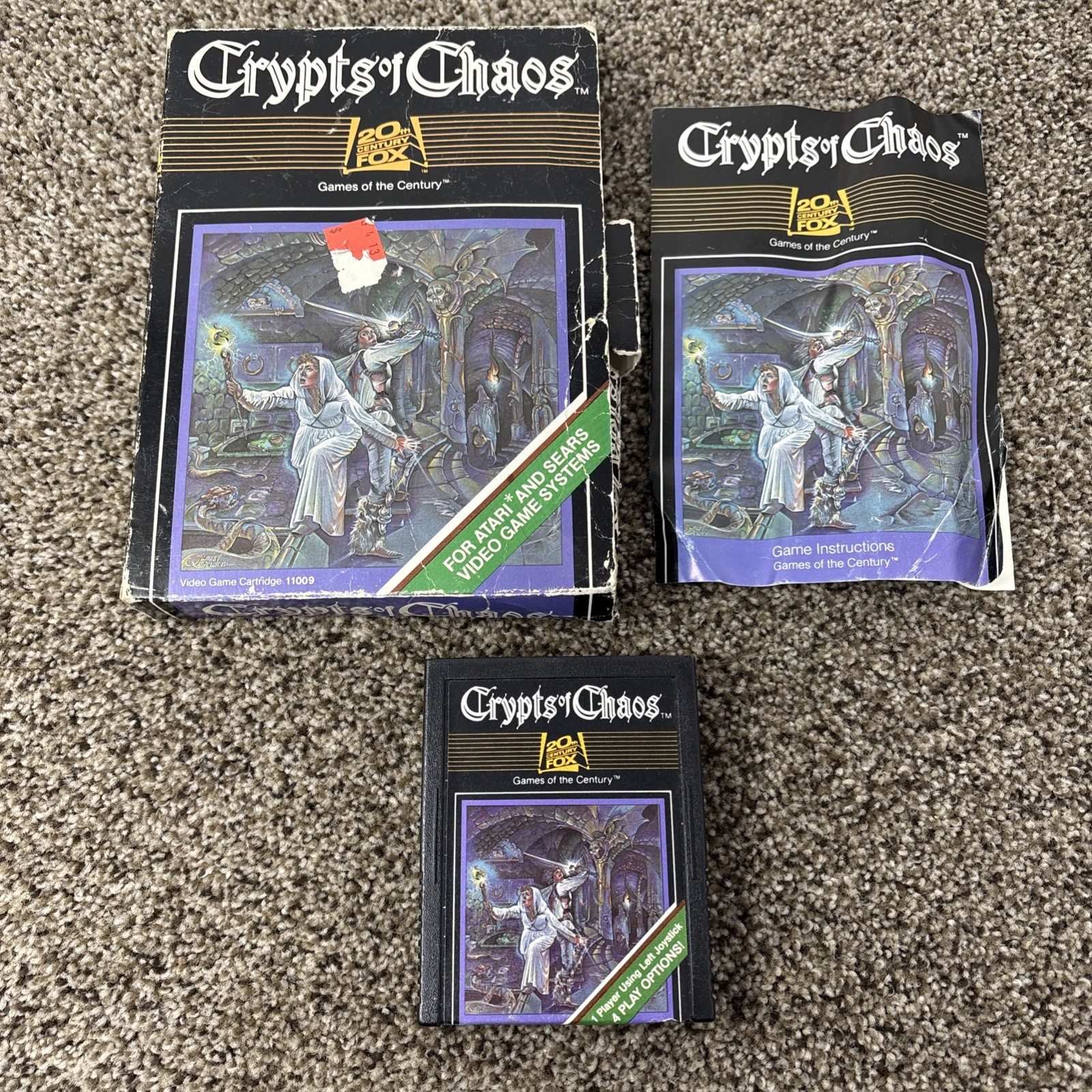 CRYPTS OF CHAOS Atari 2600 Fox Video Games 1982 Game CIB Complete