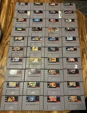 Huge Super Nintendo SNES Lot Mario Zelda Zombies Cold Punch out Carts Only 