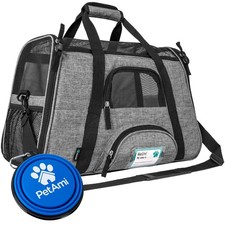 PetAmi Airline Approved Pet Small - 17"L x 10.2"W x 11.2"H, Heather Gray