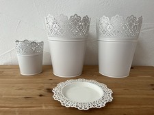 Ikea Skurar Konvolut Übertopf Weiß Metall Shabby Chic Romantisch