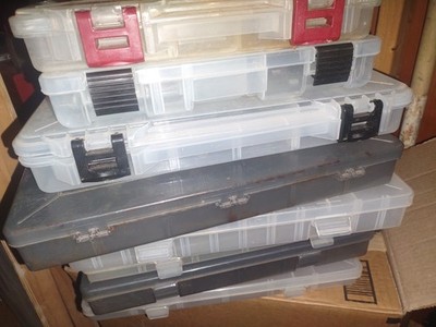 Lot 8 Plano Fishing Supplies Lures Bait Tackle Boxes