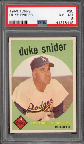1959 Topps #20 Duke Snider PSA NM-MT 8