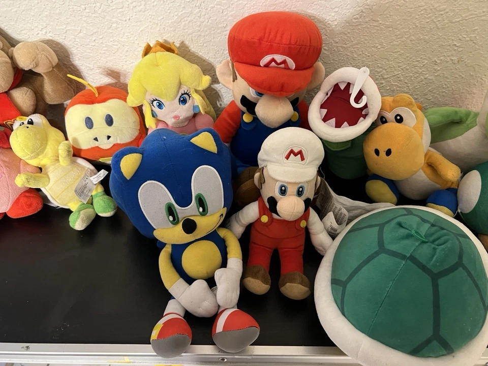 Super Mario Bros Lote De 13 Pelúcia Mario, Peach, Sonic, Donkey Kong!! - Imagem 3 de 4