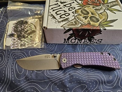 Mcnees Knives PM Mac 2 Atomic Frag Titanium 3'' Stonewash Violet (VIO-A) Purple 