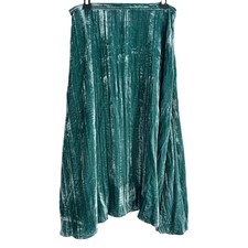 VTG Womens Skirt Size L Green Crushed Velvet Tiered Boho Witchy 90s Whimsigoth
