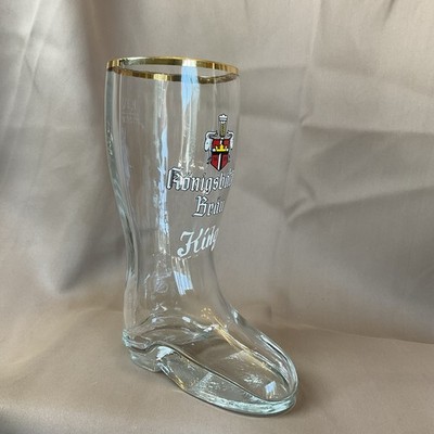 Beer stein Königsbacher Bräu German Beer Glass Gold Rim  King  Das Boot Stein
