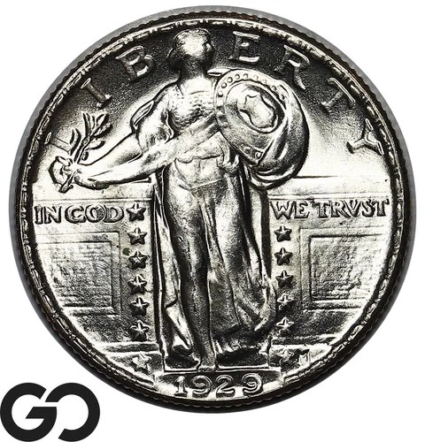 1929 Standing Liberty Quarter, Super Lustrous Solid Gem BU++