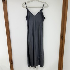 Quince Washable Silk Slip Dress Womens XL Grey Adjustable Straps | Minimalist