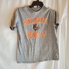 Cincinnati Bengals Logo NFL Grey T-Shirt Size Medium 10 12 Youth