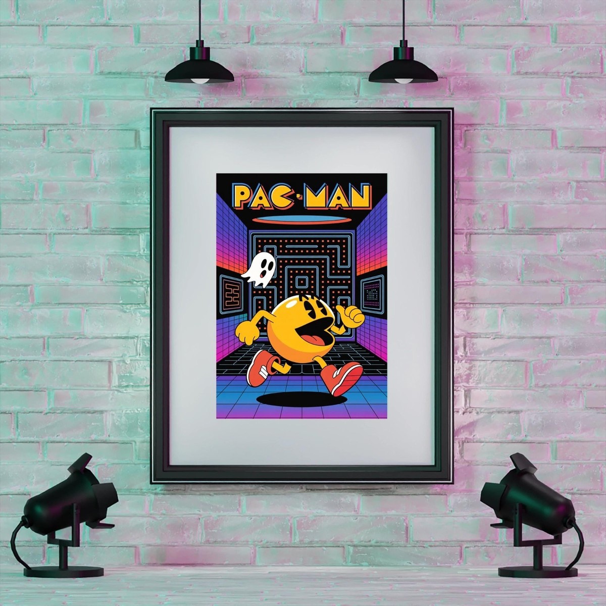Pac-Man Retro Arcade Poster – 80s Gaming Wall Art Print, Nostalgic