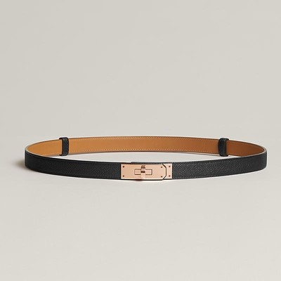Hermes Kelly 18 Belt Noir Rose Gold