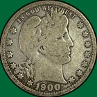 1900-S Barber Quarter Very Good VG Coin #46798