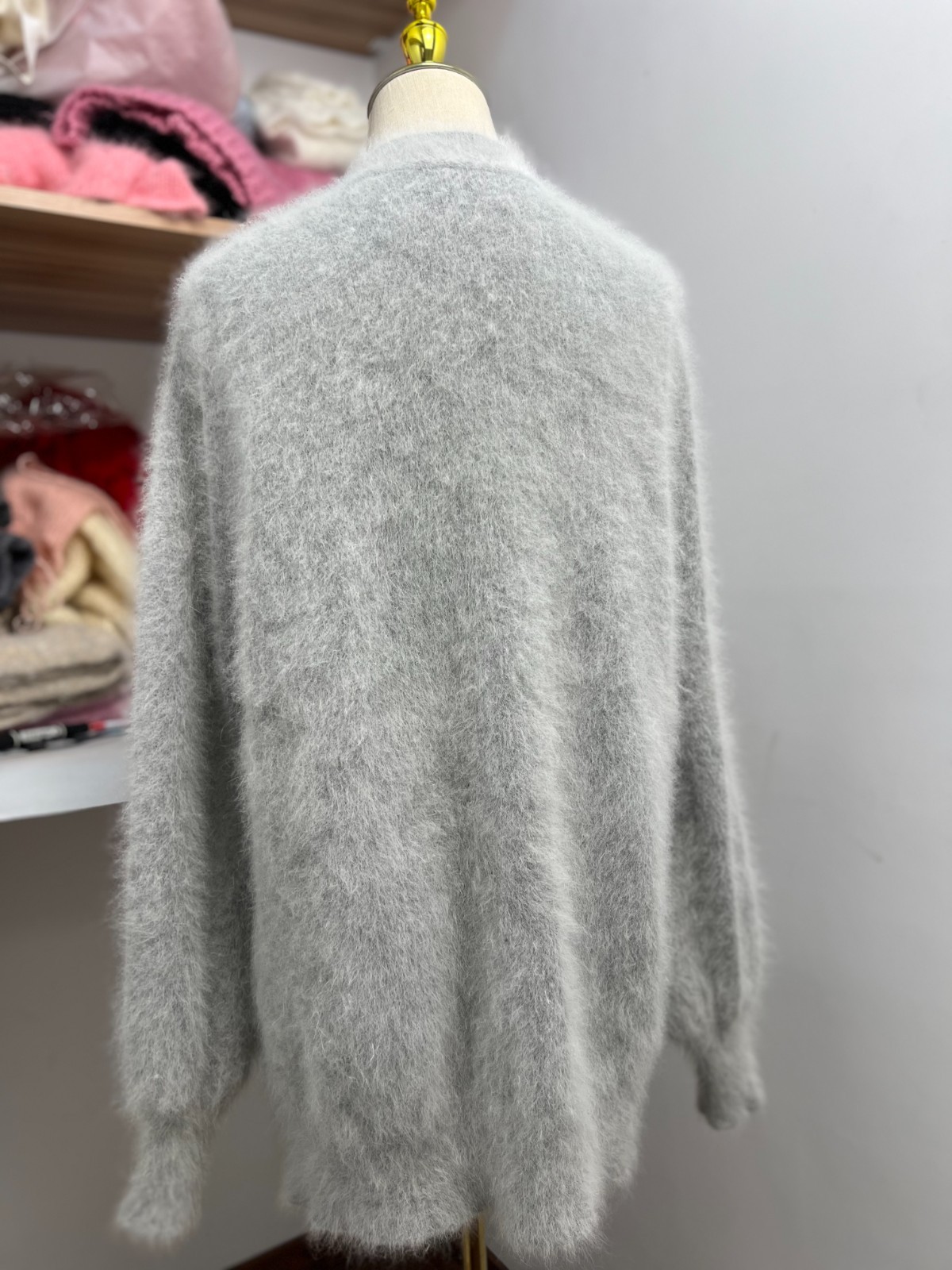 Angora Blended Sweater Fluffy Fuzzy Cardigan Super Soft Knit