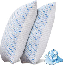Memory Foam Pillows Standard Size Set of 2, Adjustable Cooling Firm Pillow for S