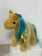 Douglas Horse Brown Plush Rainbow Mane Easter Cuddly Toy Stuffed Animal 6”