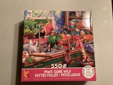 CEACO Jigsaw Puzzle 550 Piece Cats PAWS GONE WILD 24" x 18" Kittens in Kitchen