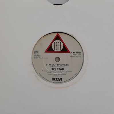 Five Star-Stay Out Of My Life Vinyl 7'' Single.1987 Tent PB 41131.
