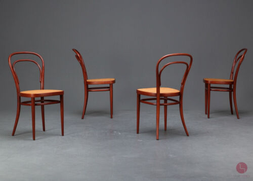 Thonet 214 wiedeńskie krzesło do kawiarni - krzesło z drewna bugholowego mahoń brąz patyna vintage - Zdjęcie 1 z 24