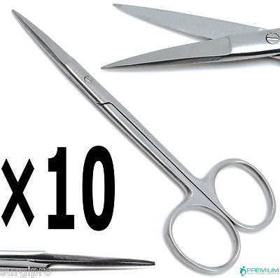 10× Iris Scissors Straight 4.5'' Surgical Dental Veterinary Medical Instruments