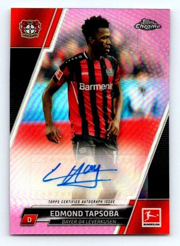 EDMOND TAPSOBA 2021-22 TOPPS BUNDESLIGA CROMO - AUTOGRAFO - ROSA /75 - Foto 1 di 2