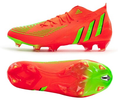 Adidas Men PREDATOR EDGE.1 FG Cleats Football Red Soccer Boots GYM