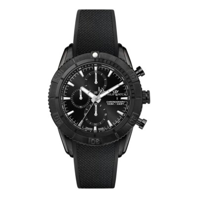 Herrenuhr PHILIP WATCH CHAMPION R8271615002 Chrono Silikon Schwarz SWISS MADE